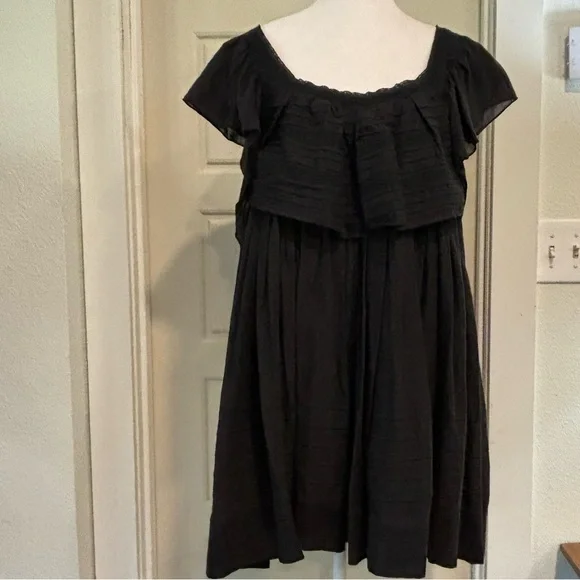 Free People Black Mini Ruffle Dress Size S - Picture 1 of 9